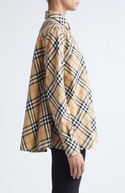 Burberry Heidi Check Cotton Button-up Shirt In Neutral