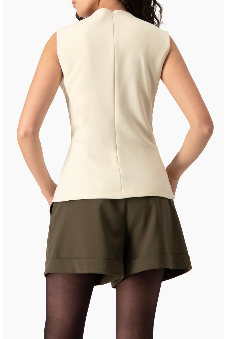 Asymmetric Lapel Sleeveless Structured Vest, Alternate, color, Ivory