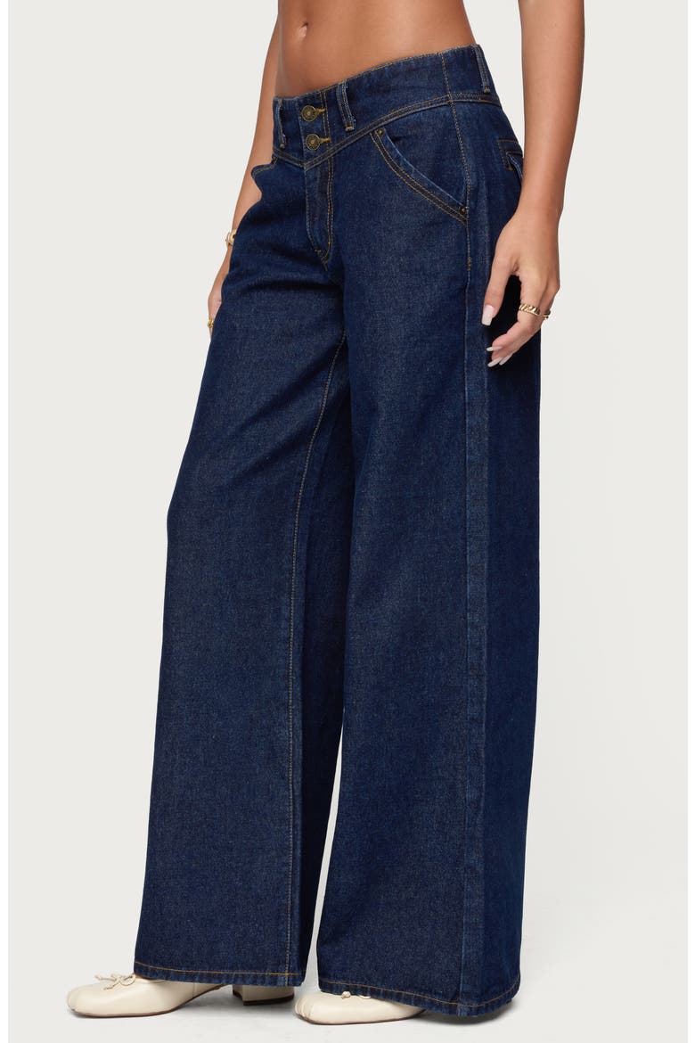 Meredith Low Rise Wide Leg Jeans, Alternate, color, BLUE