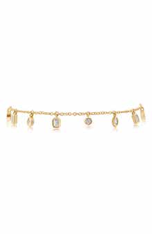 CZ by Kenneth Jay Lane Bezel Cubic Zirconia Shaker Anklet