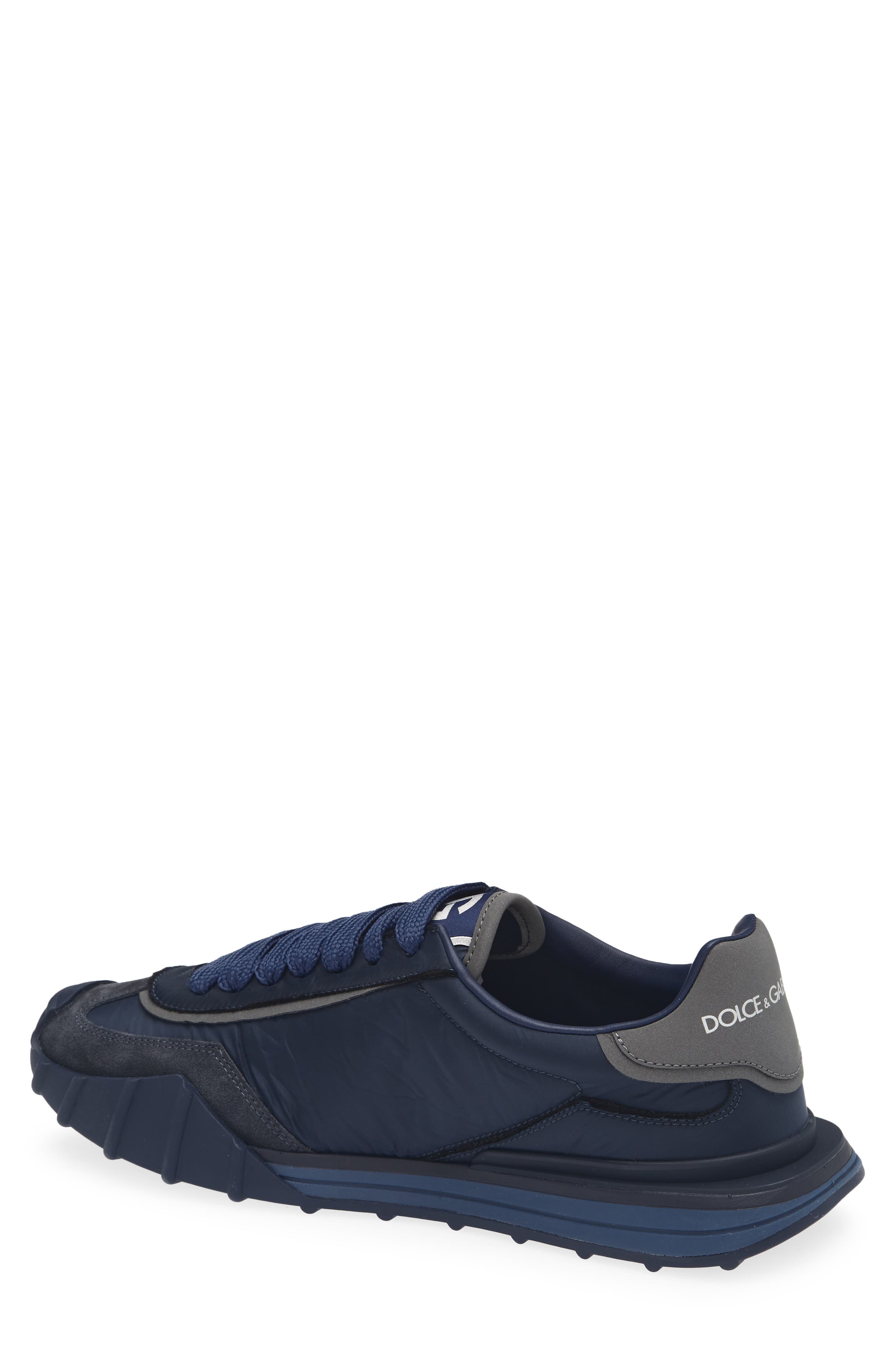 Leather & Textile Athletic Sneaker, Alternate, color, BLU MARINO
