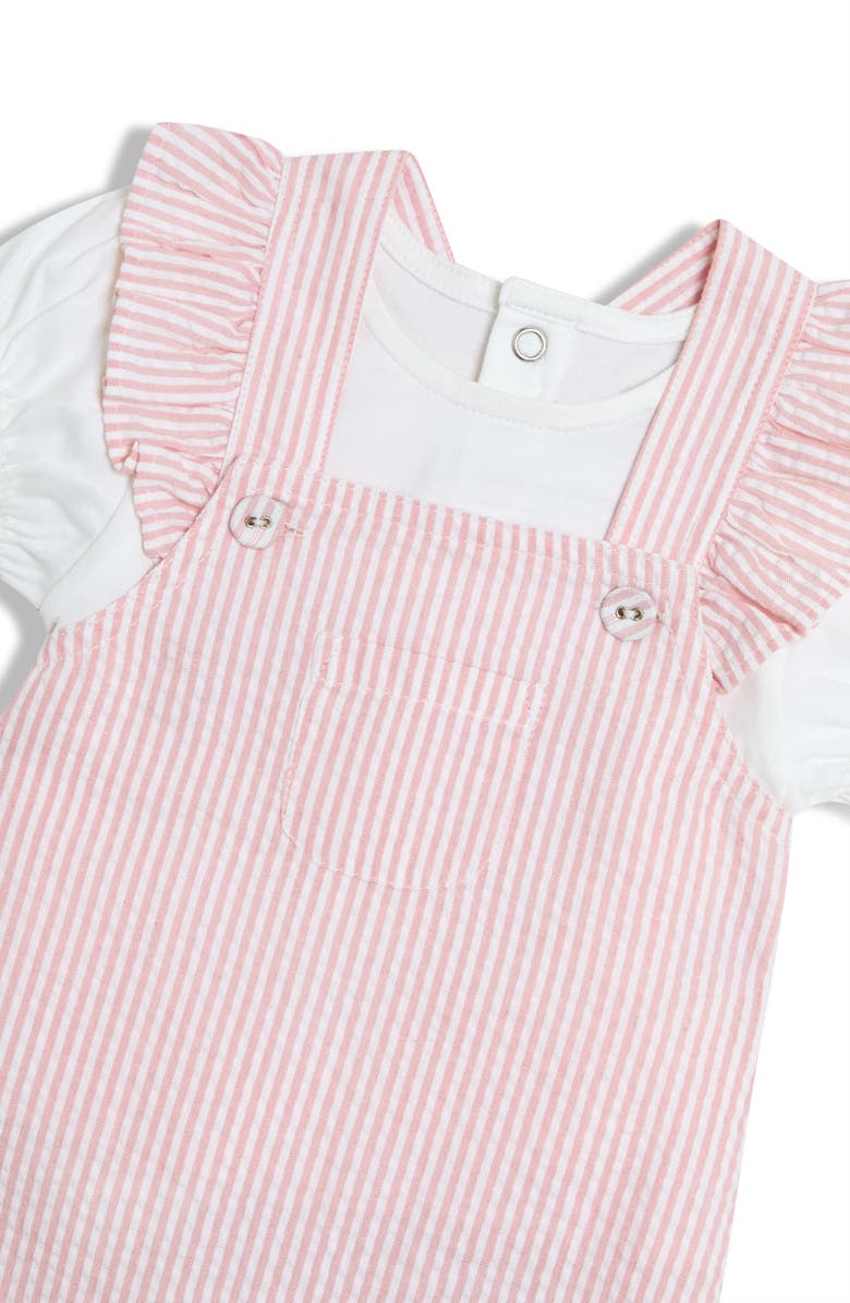 JOJO MAMAN BEBE Cotton Shirt & Overalls Set, Alternate, color, Pink