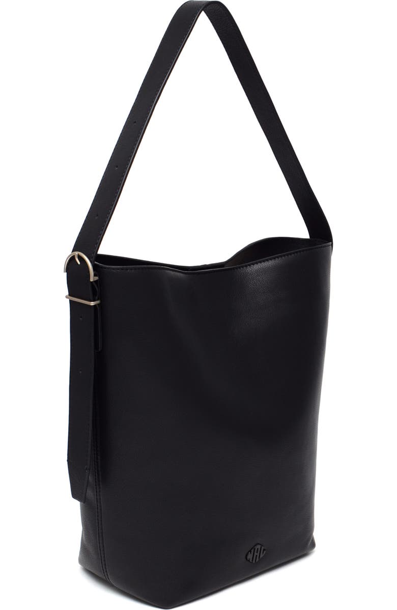 New Amsterdam Leatherworks Jayden Large Bucket Bag, Alternate, color, Black