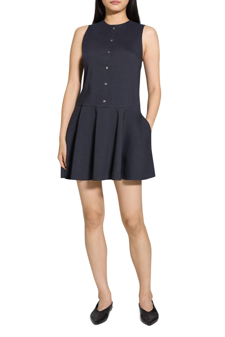Sleeveless Linen Blend Minidress, Alternate, color, CONCORD