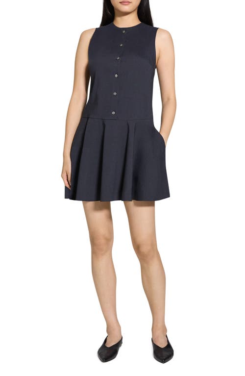 Theory Blue Sleeveless Mini Dress In Concord