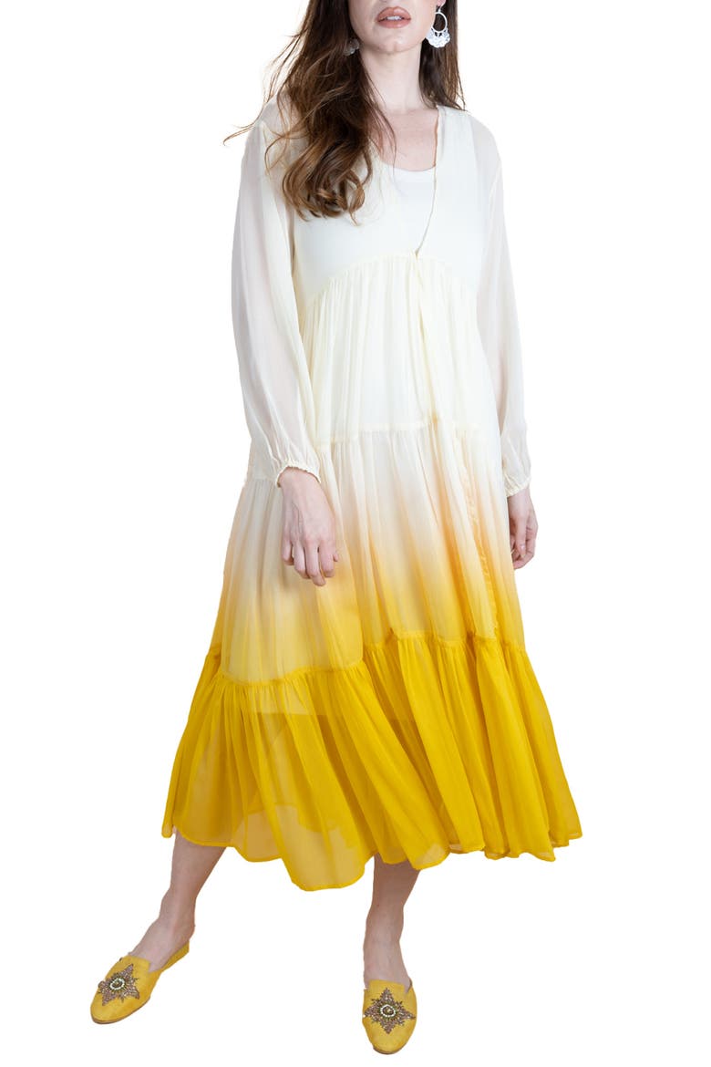 Ombré Cover-Up Dress, Main, color, IVORY/ YELLOW