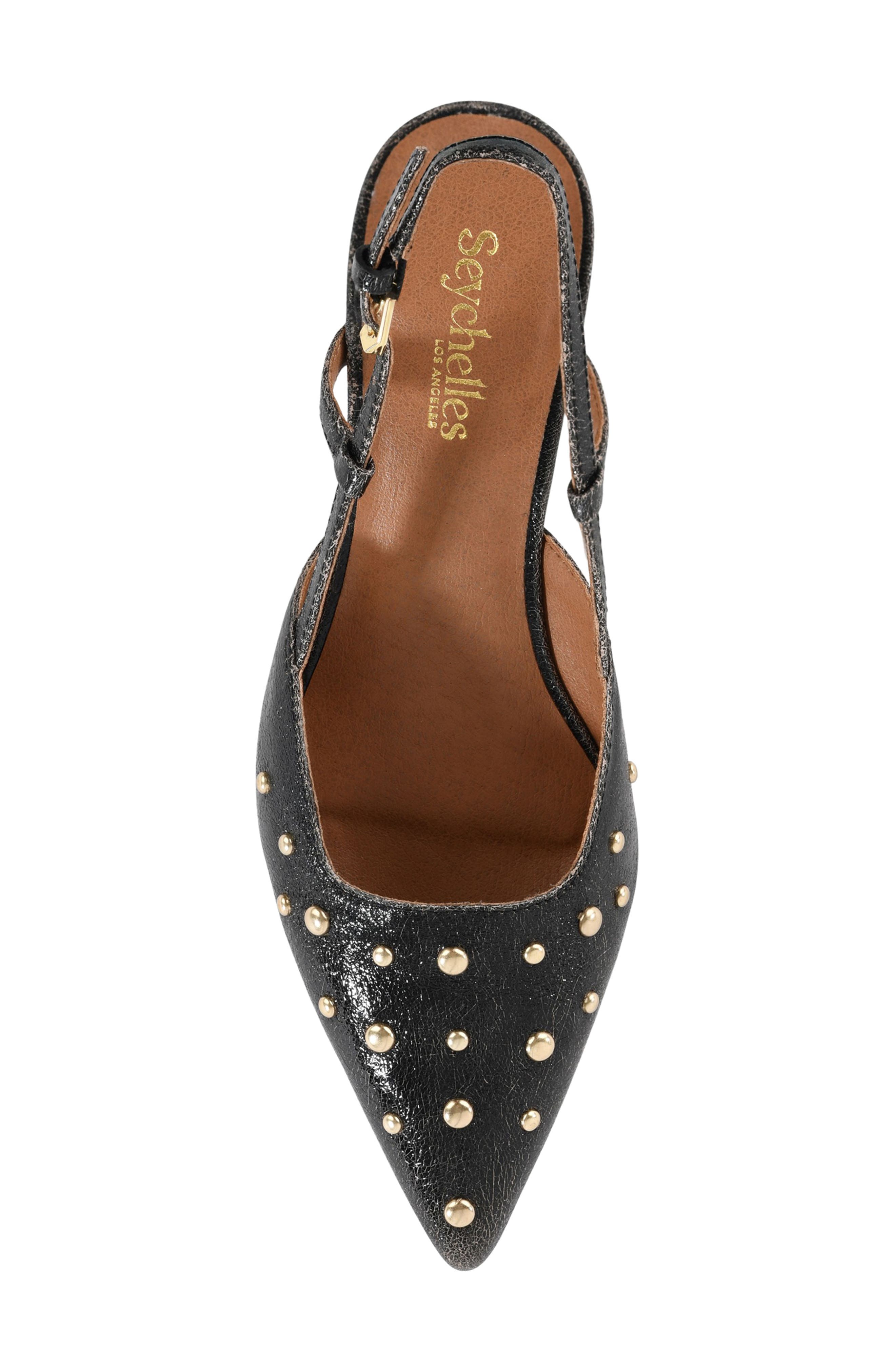 Seychelles Crawford Slingback Pointed Toe Kitten Heel Pump, Alternate, color, Black/ Beige