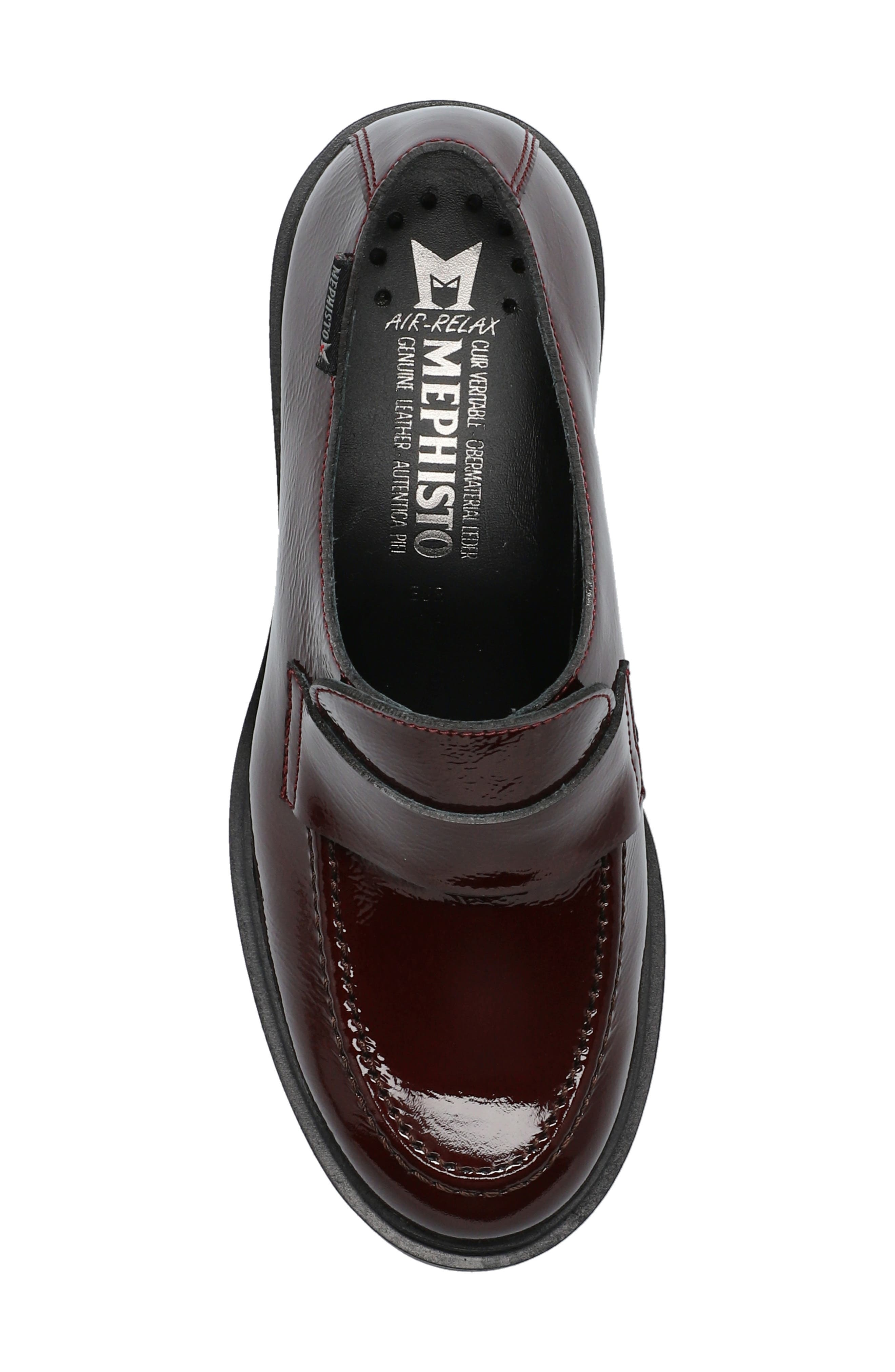 Mephisto Pamelia Patent Leather Loafer Pump, Alternate, color, Oxblood