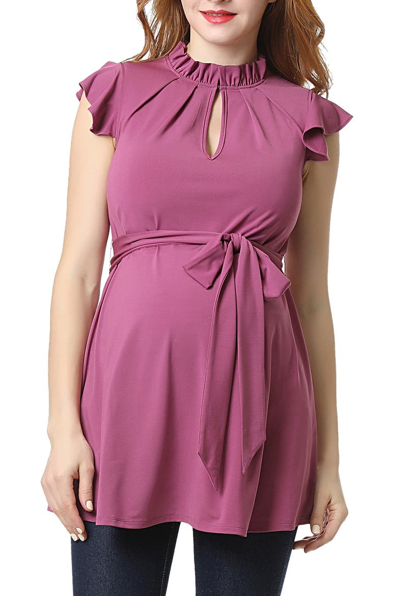 Matilda Flutter Sleeve Maternity Top, Main, color, ROSE