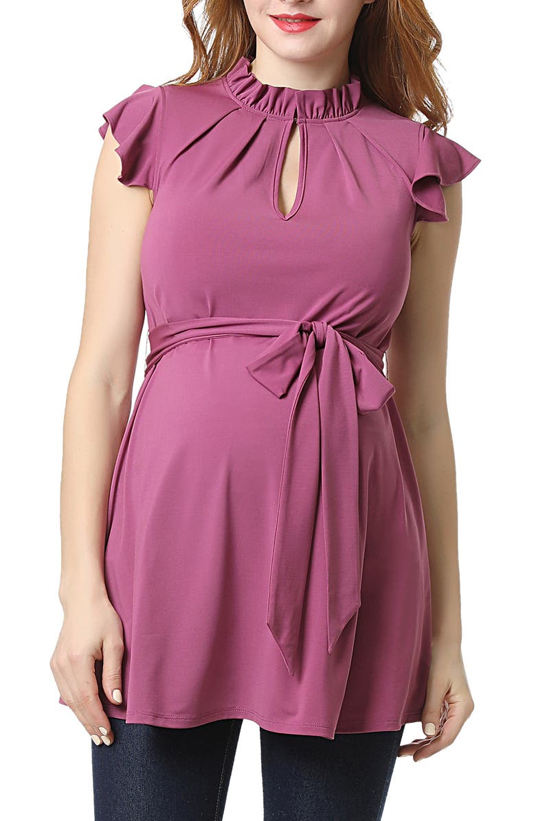 Kimi and Kai Matilda Flutter Sleeve Maternity Top, Main, color, 