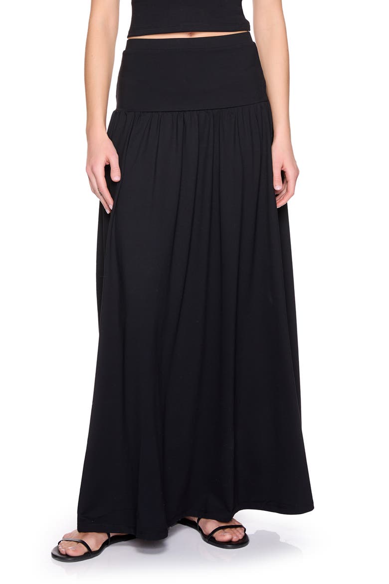 Low Rise Maxi Skirt, Main, color, BLACK