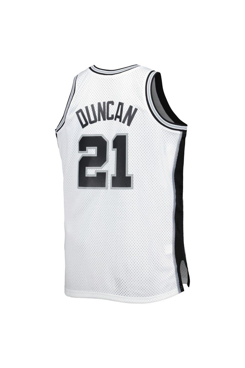 Men's Mitchell & Ness Tim Duncan White San Antonio Spurs Big & Tall Hardwood Classics 1998/99 Swingman Jersey, Alternate, color, White