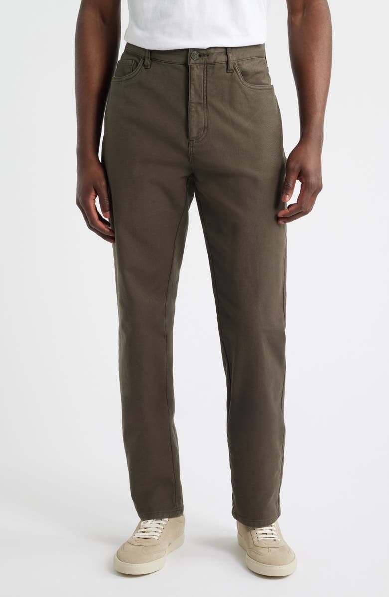 Johnston & Murphy XC Flex<sup>®</sup> Stretch Straight Leg 5-Pocket Pants, Main, color, Olive