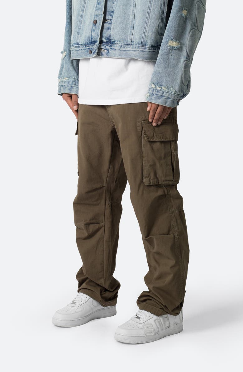 mnml Ultra Baggy Cotton Cargo Pants, Alternate, color, Olive