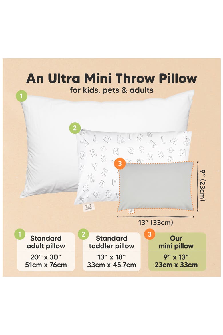 Mini Toddler Pillow With Pillowcase, Alternate, color, French Gray