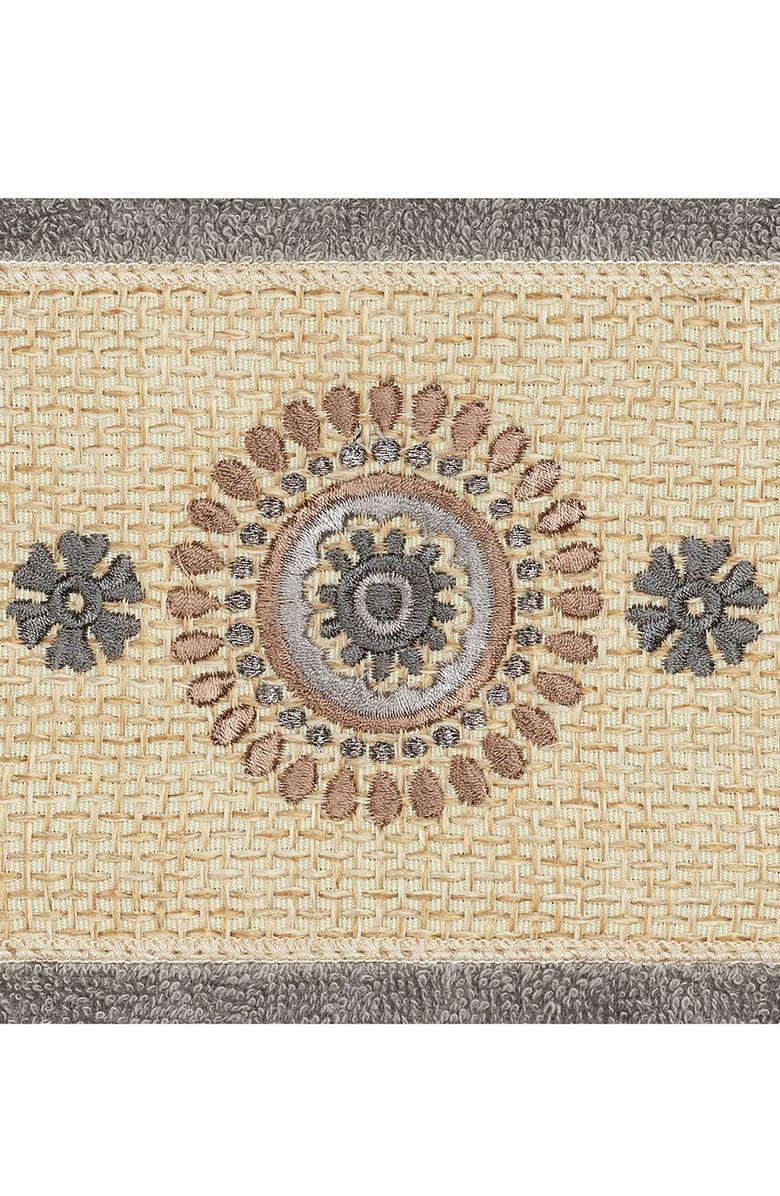 Linum Home Textiles Isabelle 3-Piece Embellished Towel Set - Dark Grey, Alternate, color, Dark Grey