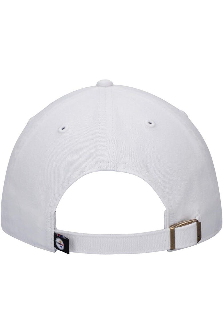 Men's '47 White Pittsburgh Steelers Team Clean Up Adjustable Hat, Alternate, color, White