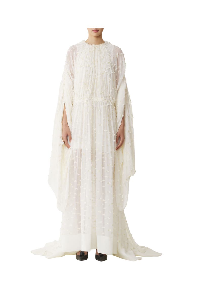 Lanvin Long Dress In Plumetis Silk, Alternate, color, White/Ivory