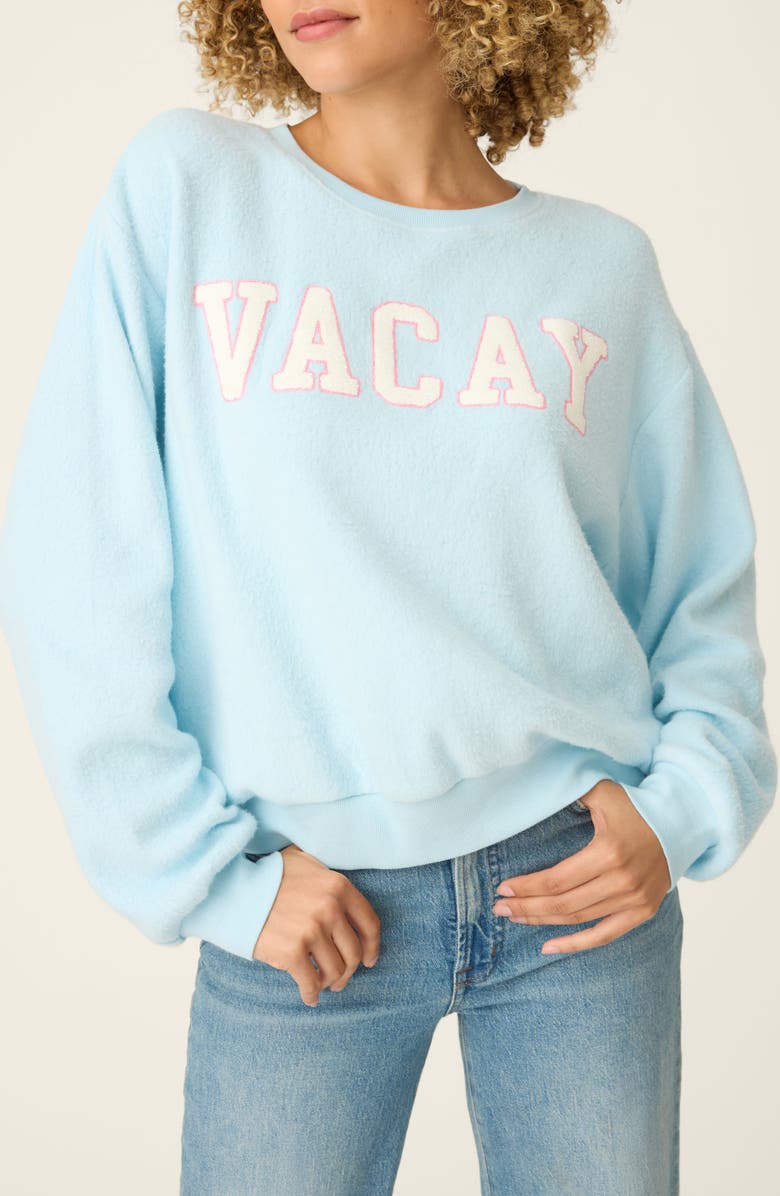PJ Salvage Vacay Crewneck Sweatshirt, Main, color, Light Blue