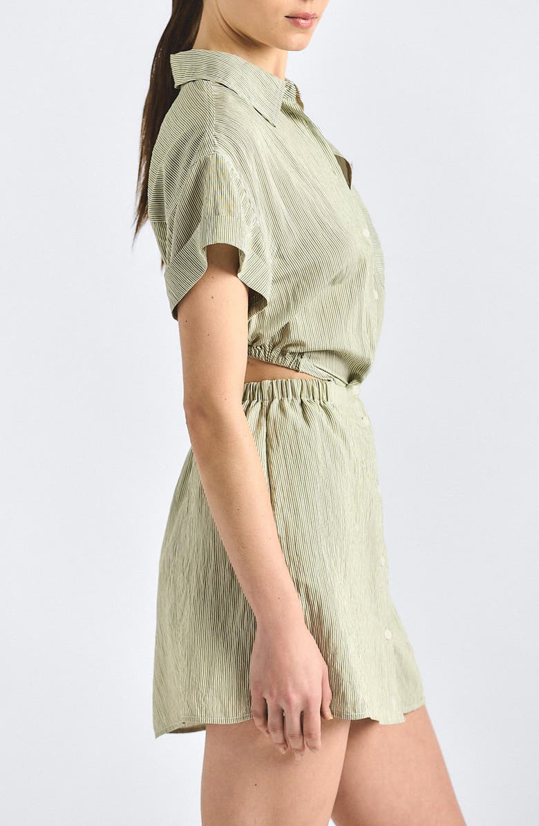 Derek Lam 10 Crosby Alba Open Back Mini Shirtdress, Alternate, color, 