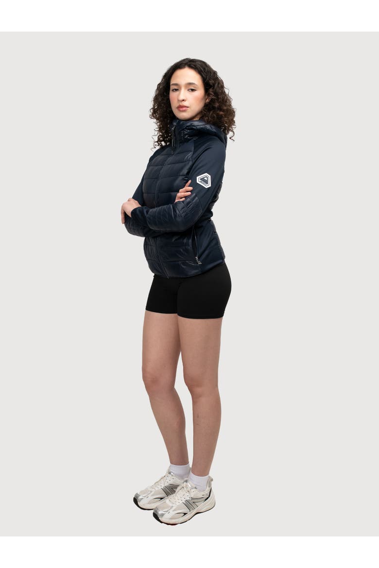 Calypso Hybrid Hooded Jacket, Alternate, color, Navy
