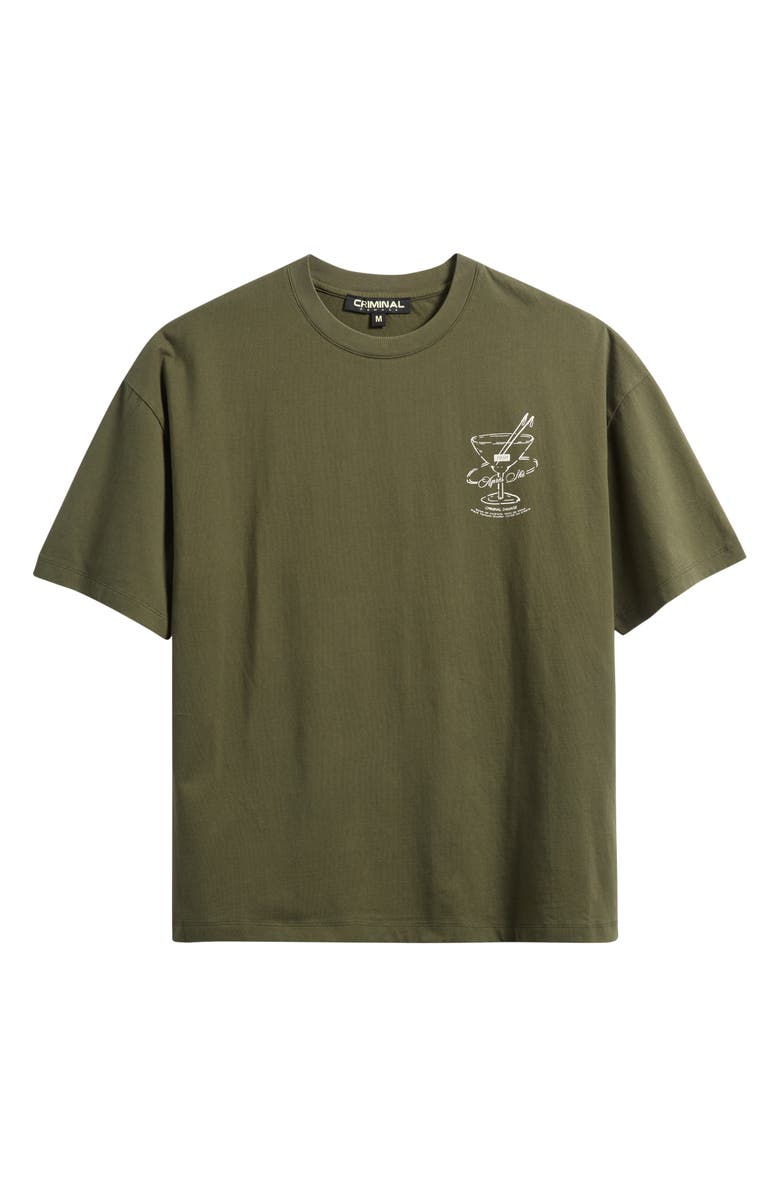 CRIMINAL DAMAGE Cocktail Lounge Oversize Graphic T-Shirt, Alternate, color, Dark Khaki