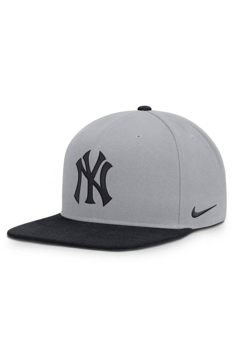Men's Nike Gray/Navy New York Yankees Primetime Pro Dri-FIT Snapback Hat, Alternate, color, Gray