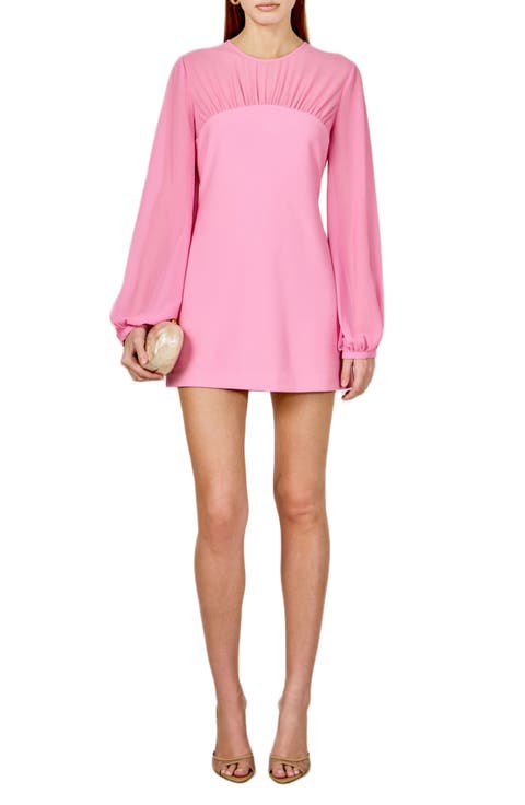 Long Sleeve Mixed Media Minidress