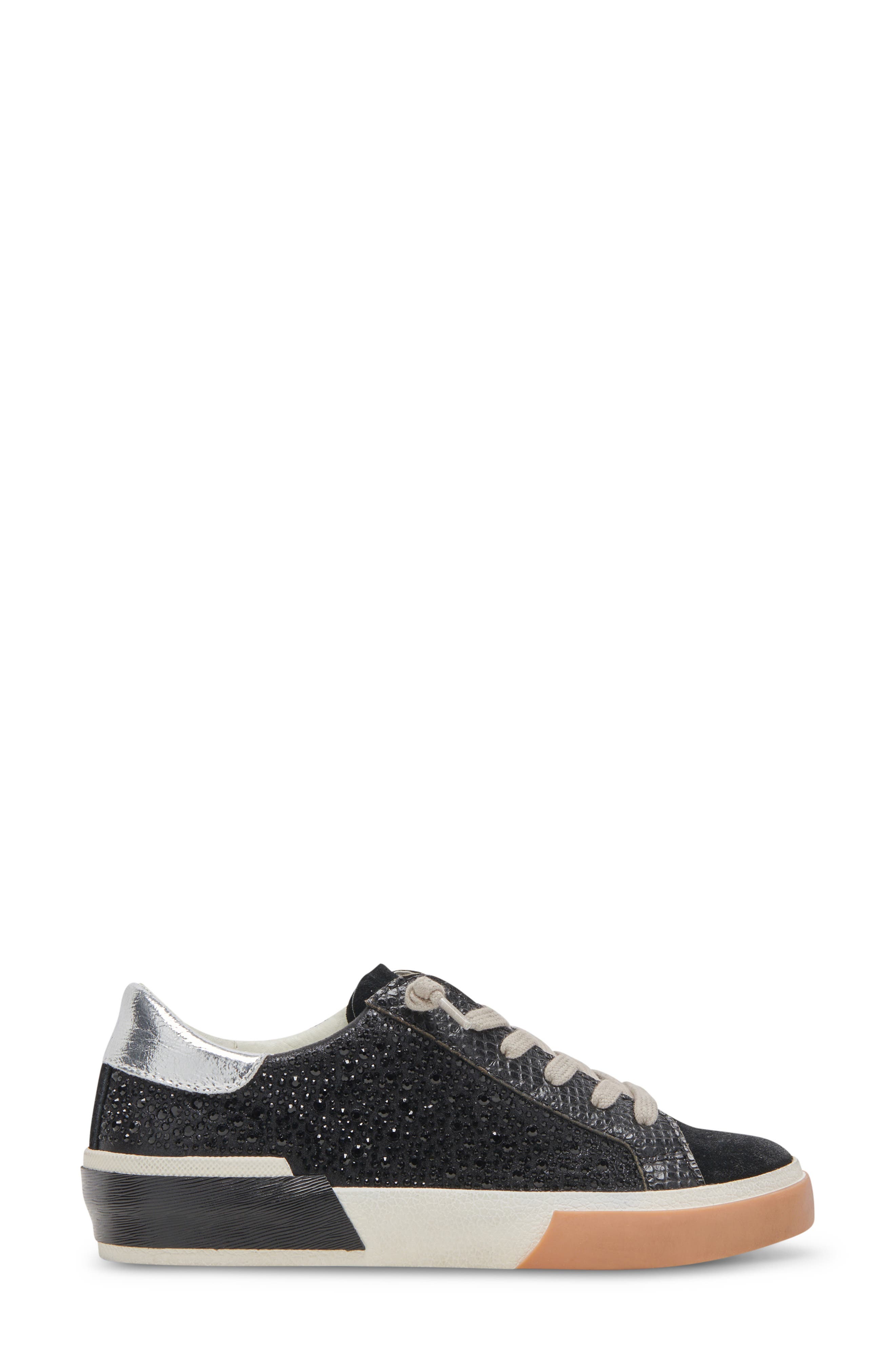 Dolce Vita Zina Crystal Sneaker, Alternate, color, Black Suede
