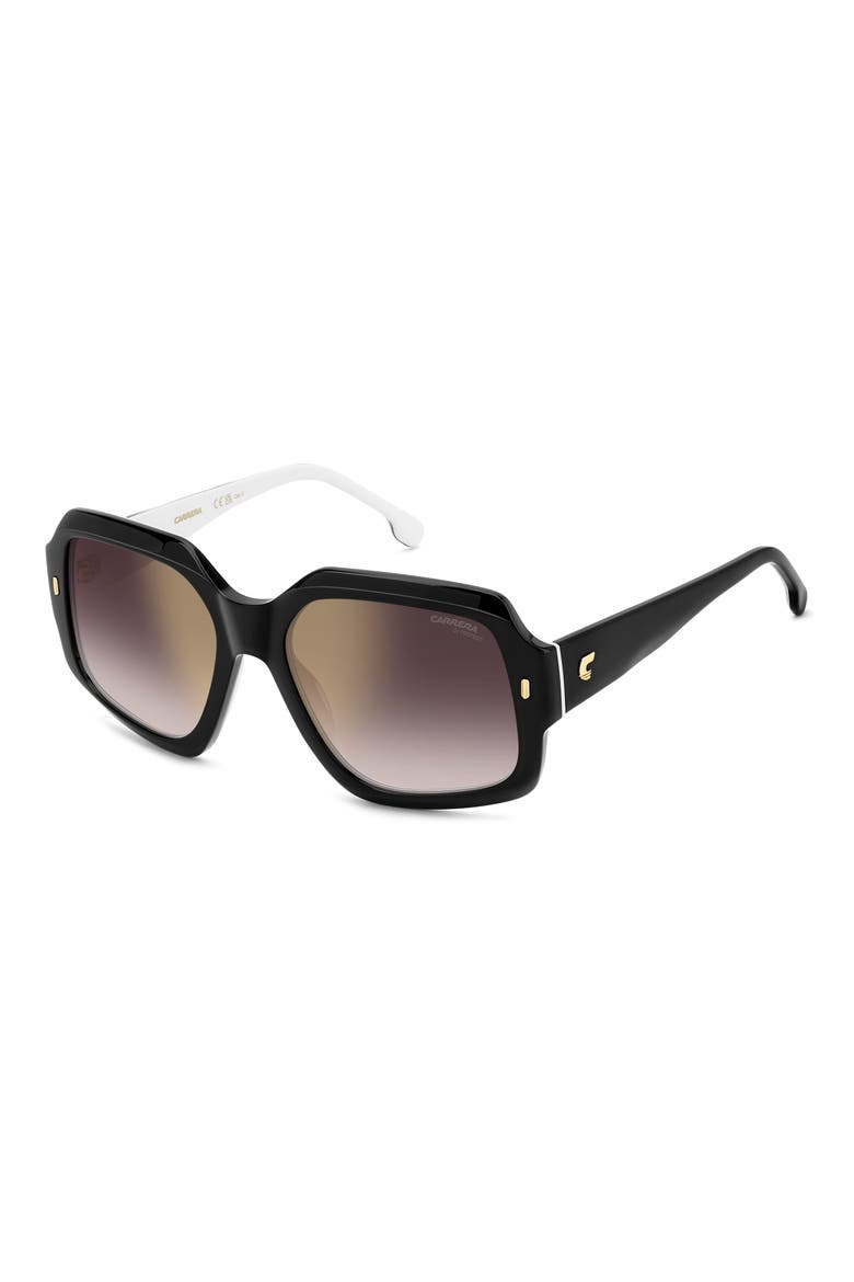 56mm Gradient Square Sunglasses, Alternate, color, BLACK WHITE/ GDSP BURSF