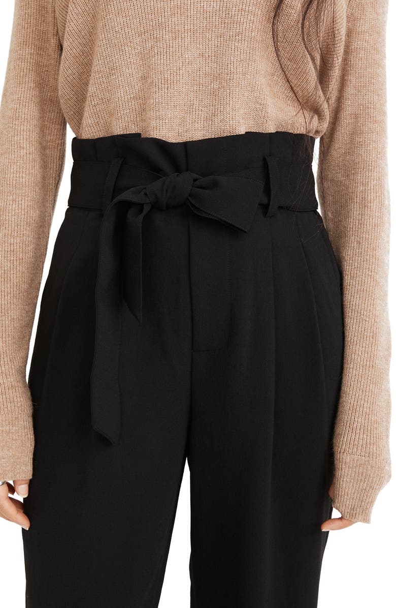 Madewell Drapey Paperbag Waist Pants, Alternate, color, 