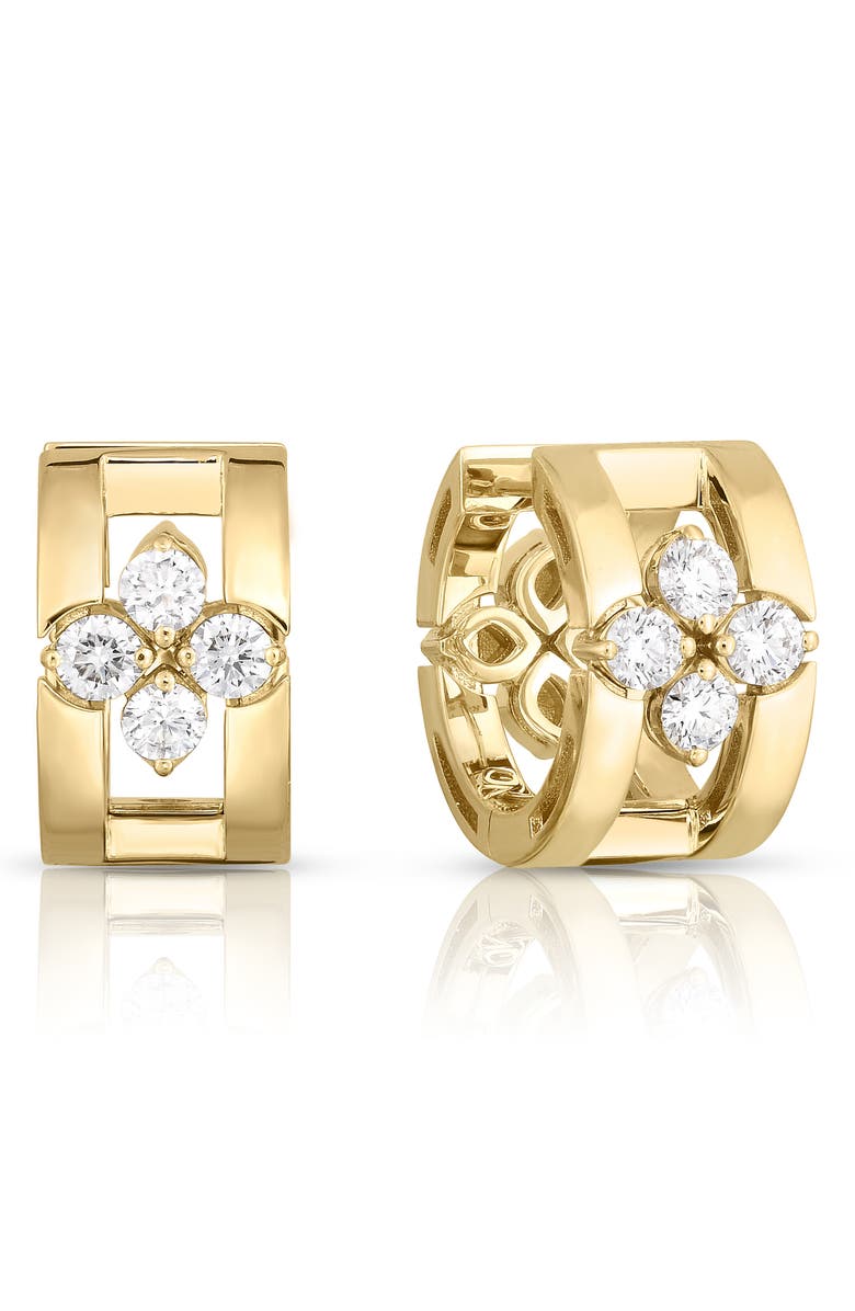 Roberto Coin Love in Verona Diamond Earrings, Main, color, Yellow Gold