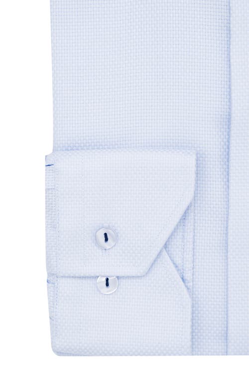 Lorenzo Uomo Trim Fit Basketweave Cotton Dress Shirt In Light Blue