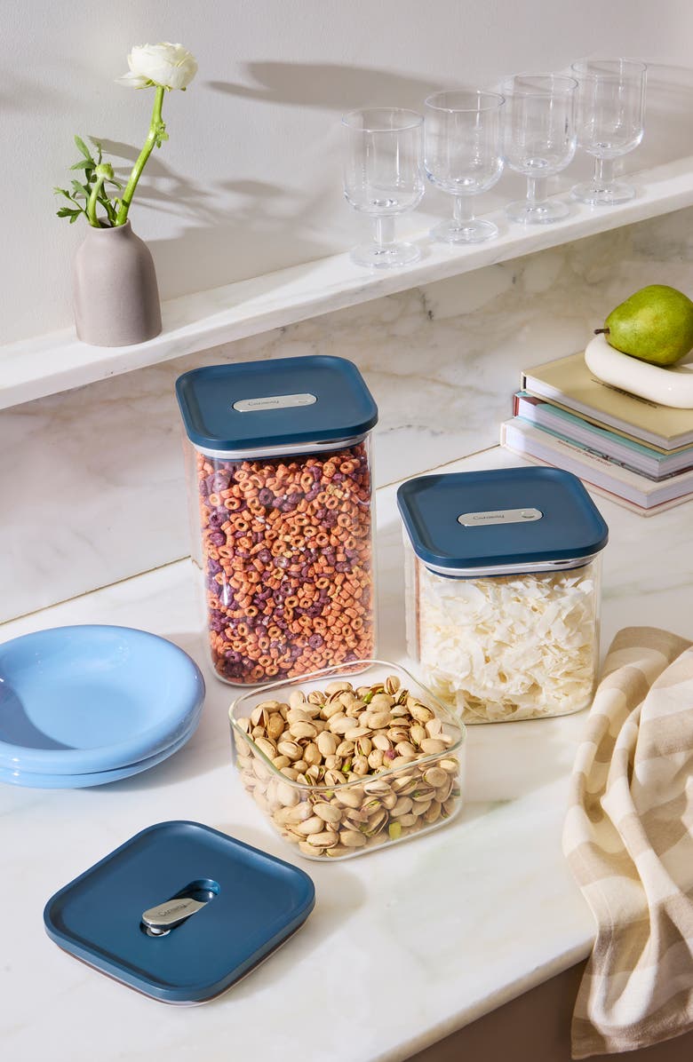 CARAWAY Set of 5 Airtight Storage Containers, Alternate, color, Gray