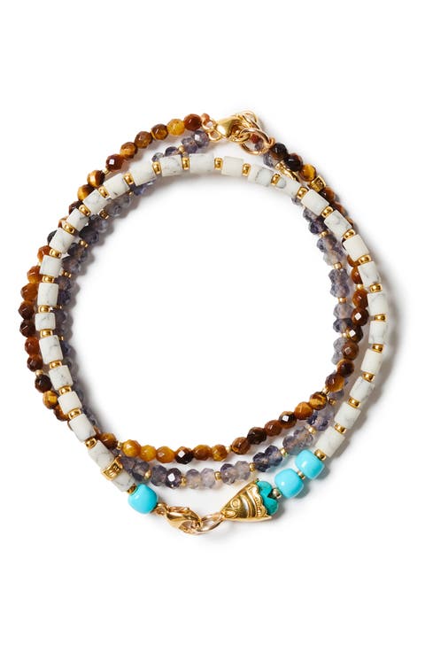 Set of 3 Semiprecous Stone Bracelets