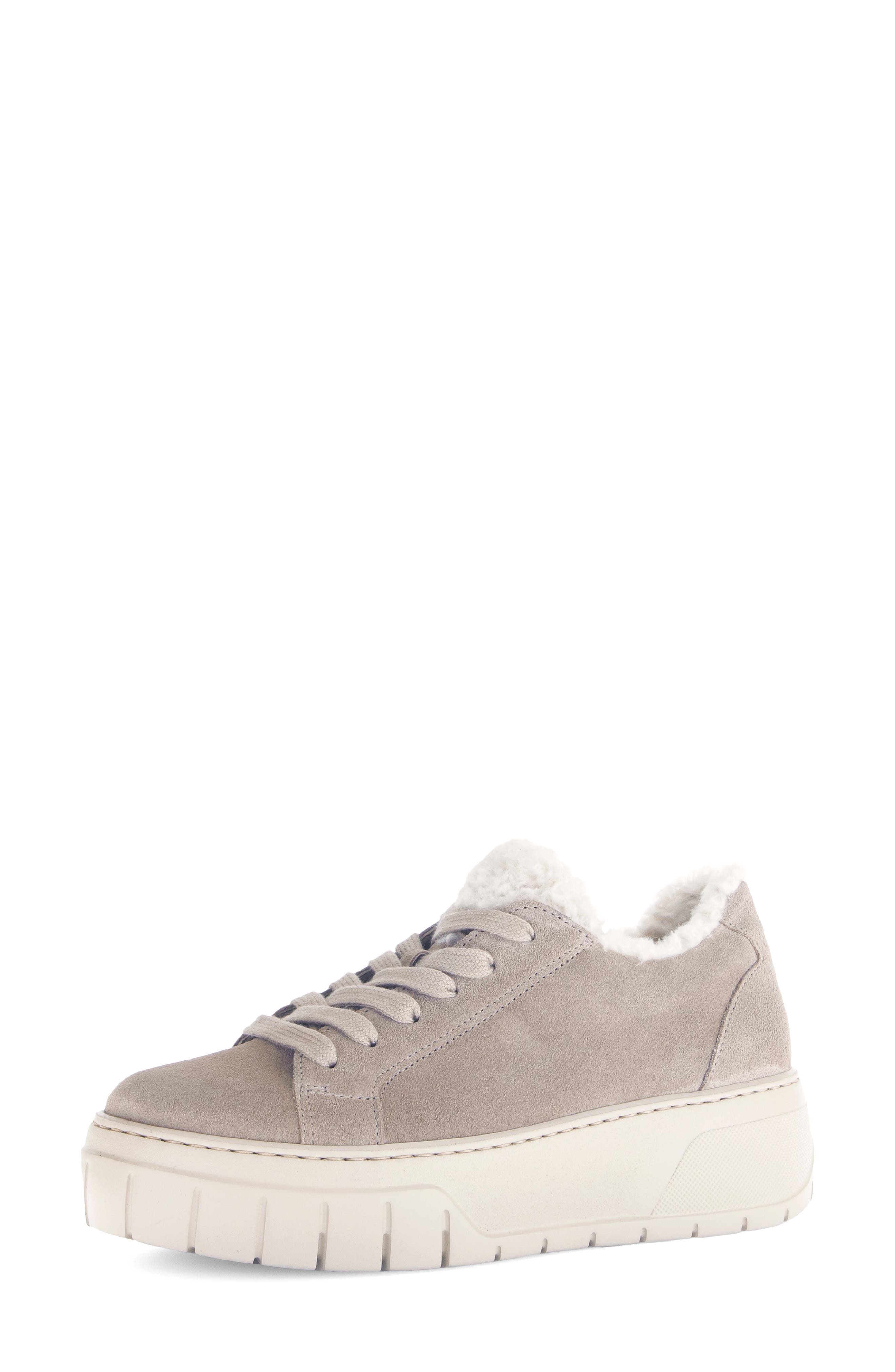 Gabor 73.221 Faux Fur Lined Platform Sneaker In Brown