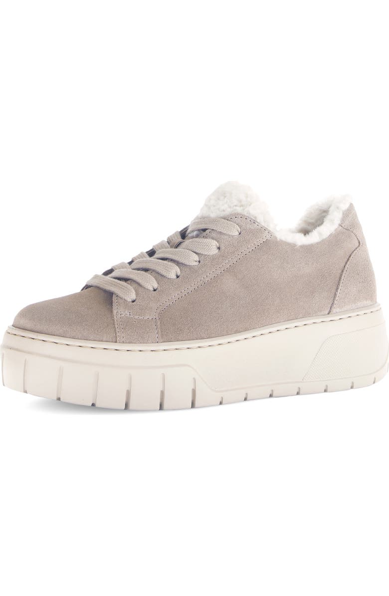 Gabor 73.221 Faux Fur Lined Platform Sneaker, Main, color, Silk