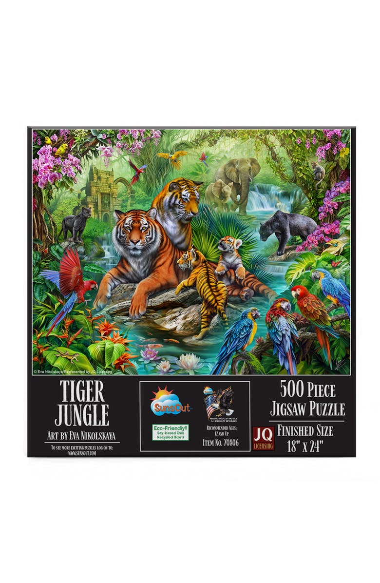 Sunsout Tiger Jungle 500 piece Jigsaw Puzzle for Adults, Alternate, color, Multicolor