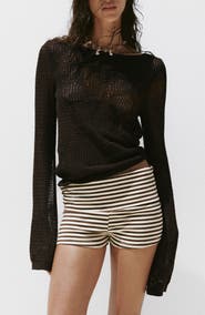 MANGO Floral Openwork Sweater