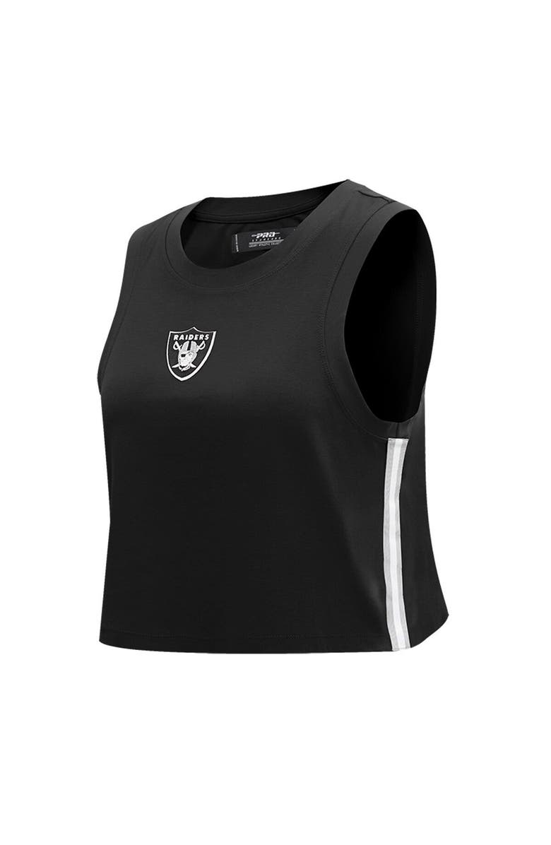 PRO STANDARD Women's Pro Standard  Black Las Vegas Raiders Ombre Wordmark Classic Cropped Tank Top, Alternate, color, Black