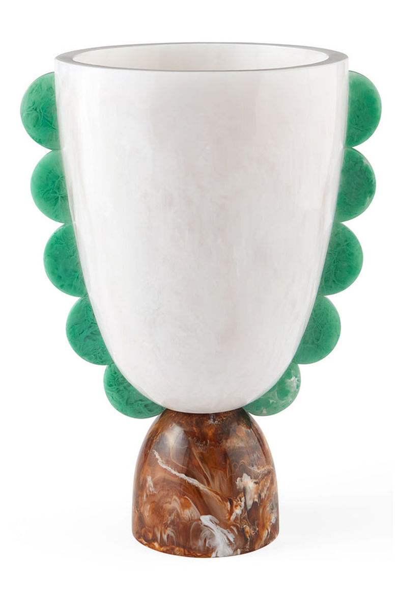 Como Scalloped Urn, Main, color, White / Green / Brown