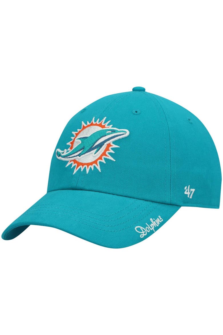 Women's '47 Aqua Miami Dolphins Miata Clean Up Primary Adjustable Hat, Main, color, Aqua