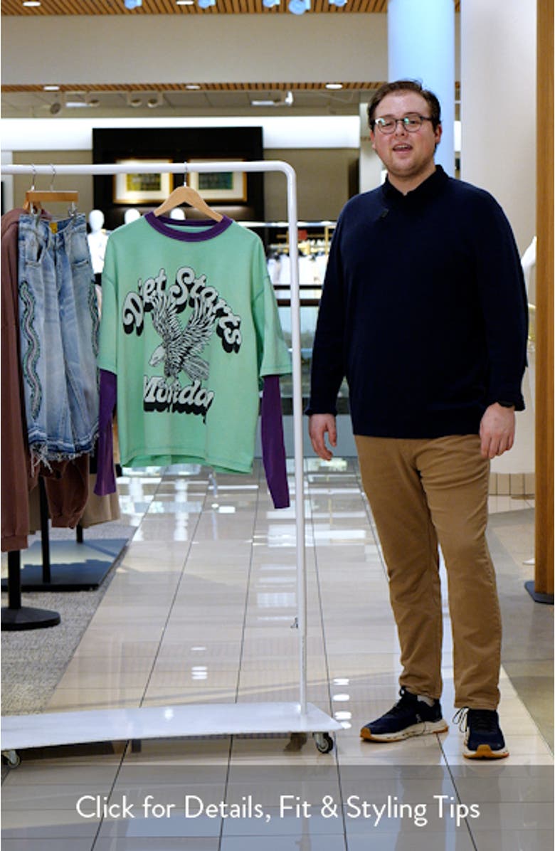 Layered Look Cotton Graphic T-Shirt, sales video thumbnail