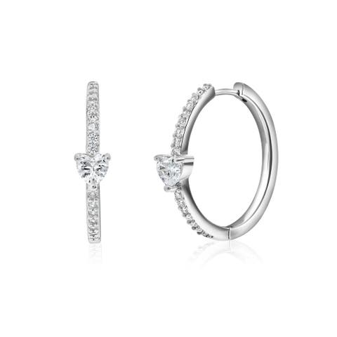 Heart Crystal Hoop Earrings