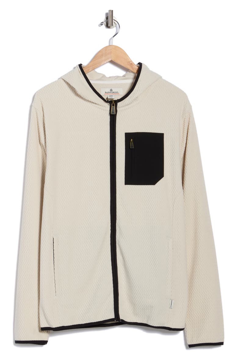 Vault Chevron Knit Zip Hoodie, Alternate, color, OATMEAL