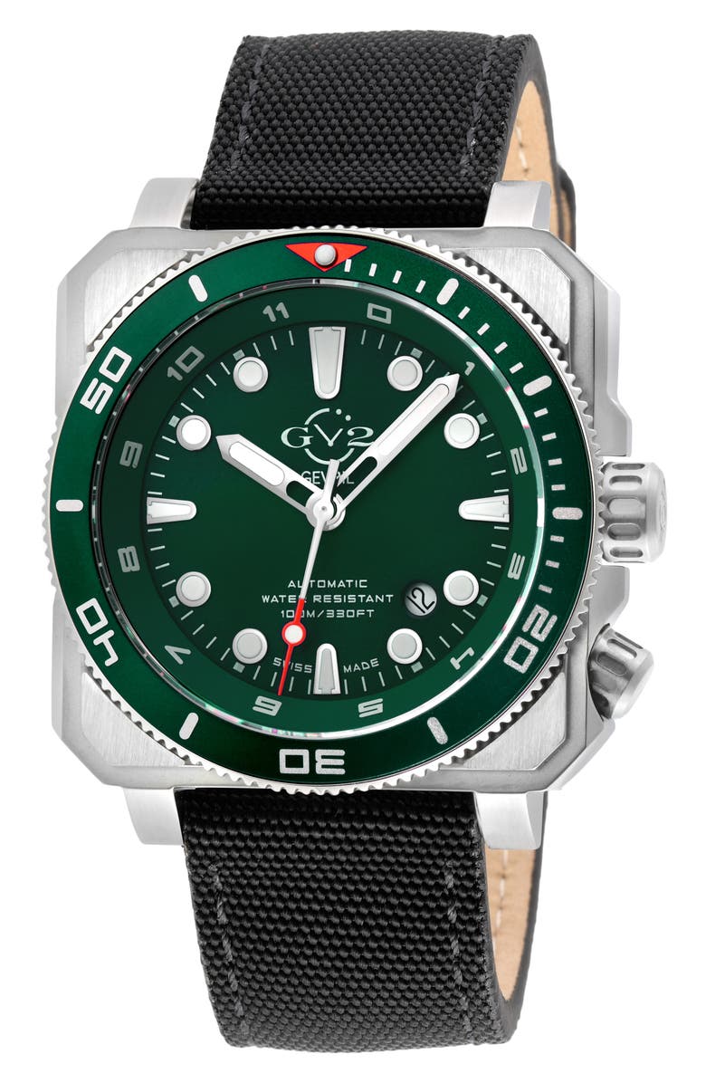 GV2 XO Submarine Canvas Strap Watch, 44mm, Main, color,