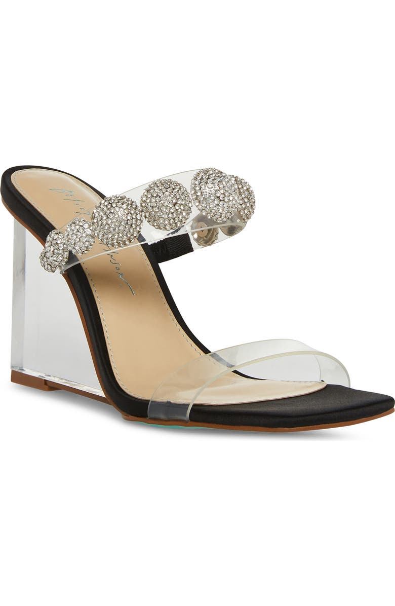 Betsey Johnson Troy Crystal Wedge Sandal, Main, color,