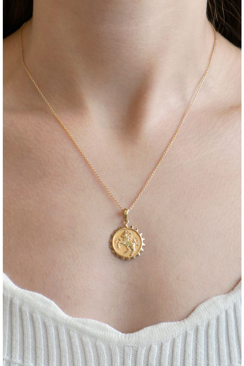 Aztec Year of the Horse 14K Gold Medallion, Alternate, color, YELLOW GOLD