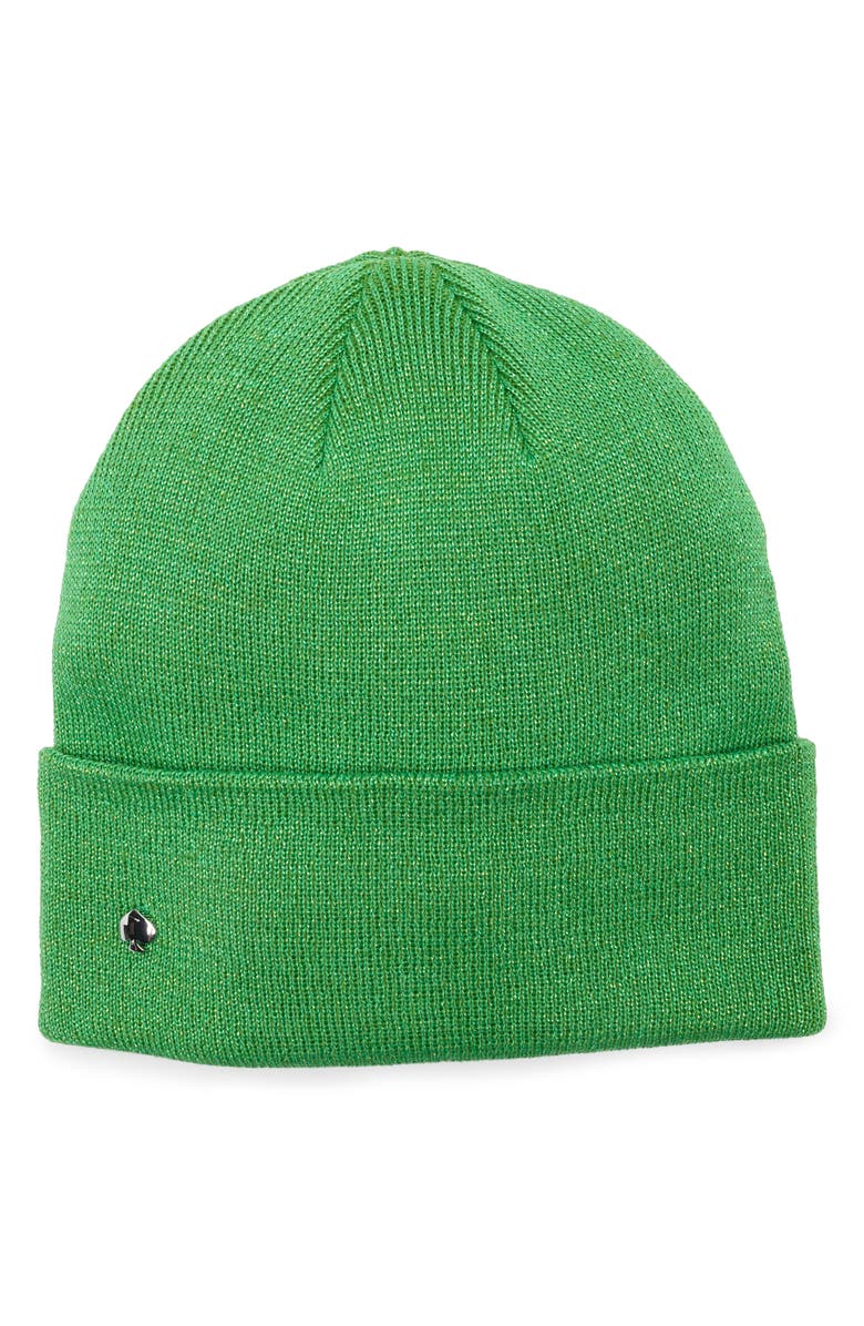 Kate Spade New York metallic beanie, Main, color, Ks Green