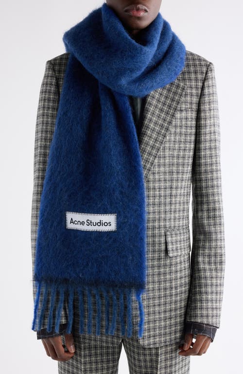 Acne Studios Valley Fringe Scarf In Blue